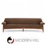 Johannes Andersen for Trensum Danish Teak Curved "tv" Sofa | Mid Century Modern Furniture - Mid Century Furniture Chicago Johannes Andersen for Trensum Danish Teak Curved "tv" Sofa