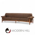 Johannes Andersen for Trensum Danish Teak Curved "tv" Sofa | Mid Century Modern Furniture - Mid Century Furniture Chicago Johannes Andersen for Trensum Danish Teak Curved "tv" Sofa