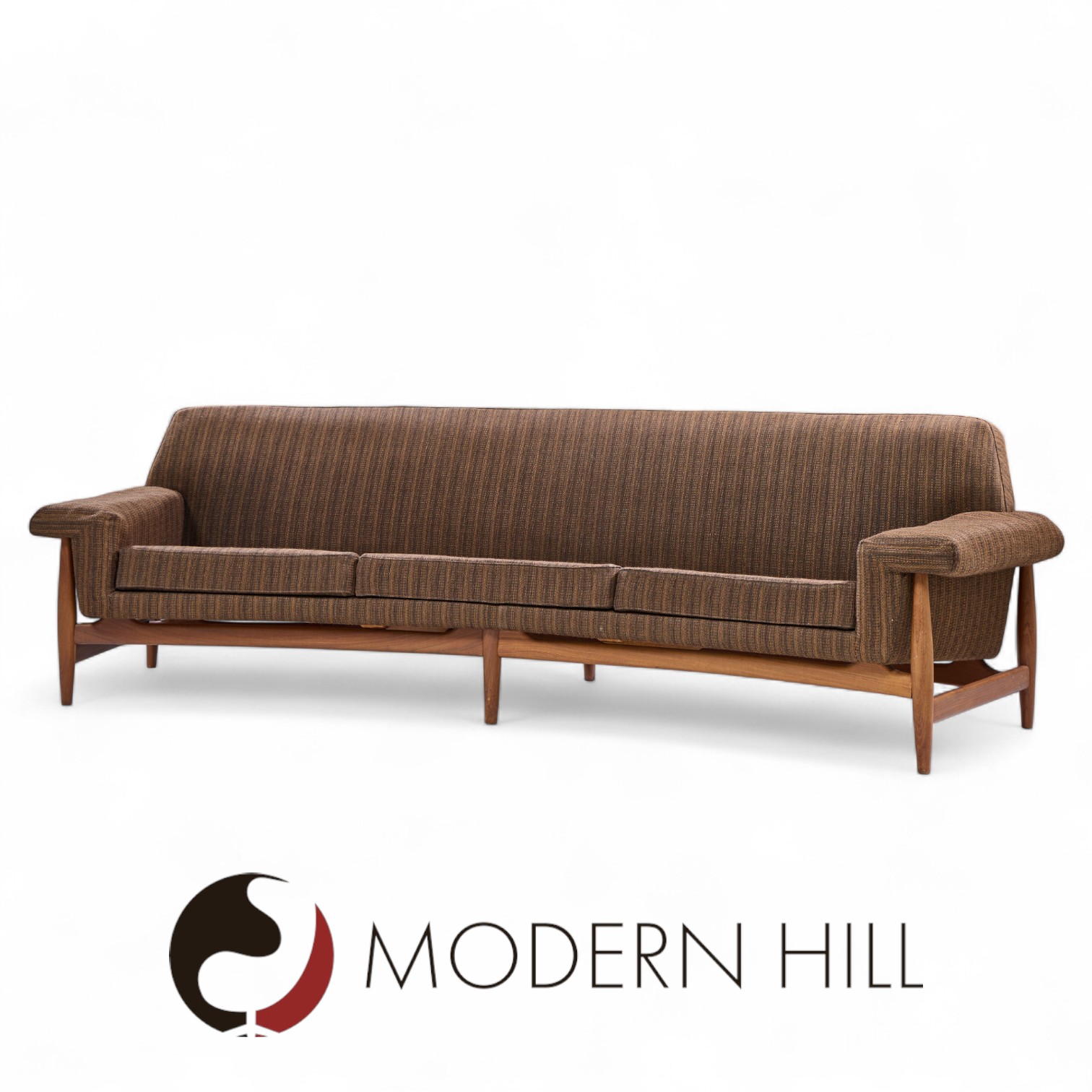 Johannes Andersen for Trensum Danish Teak Curved "tv" Sofa