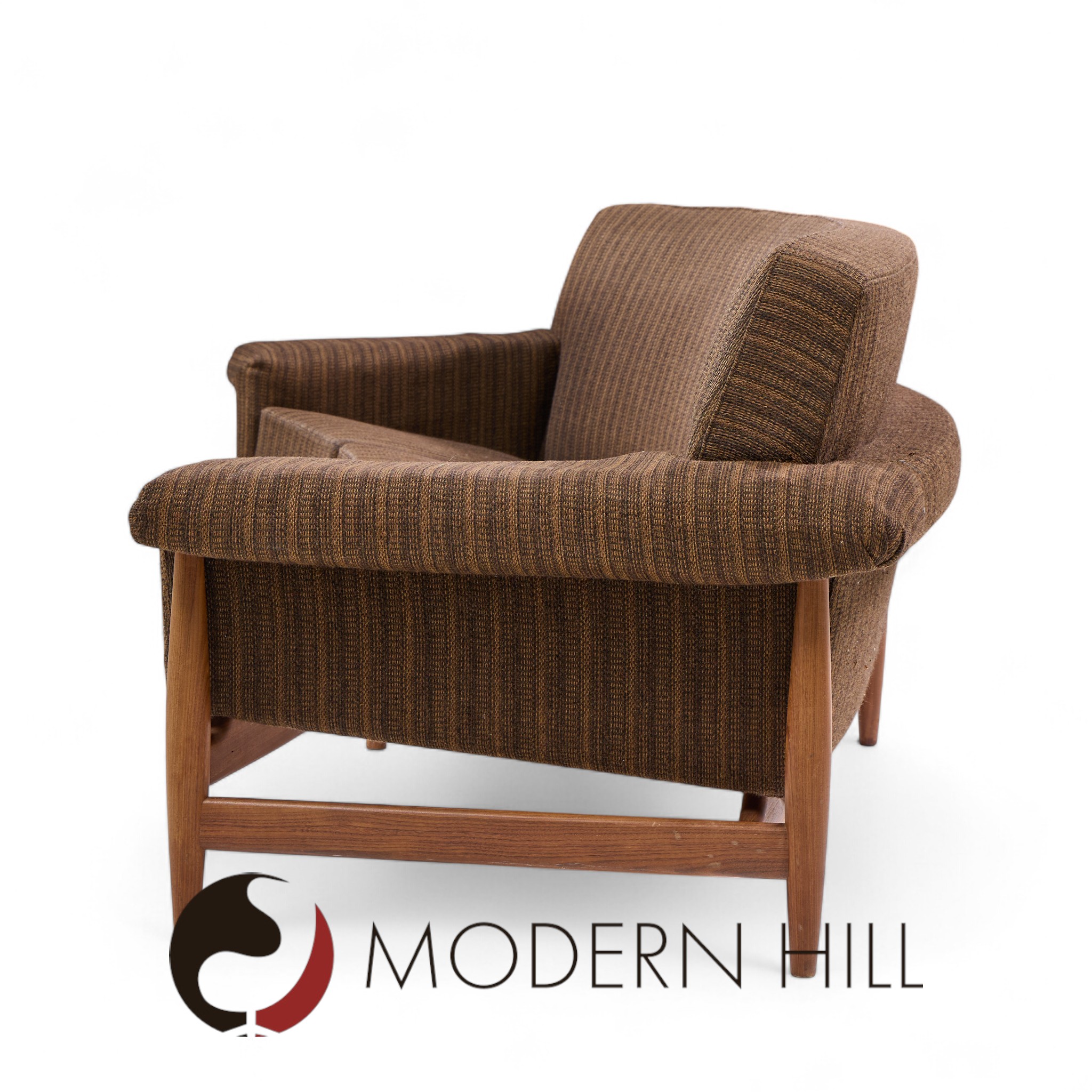 Johannes Andersen for Trensum Danish Teak Curved "tv" Sofa