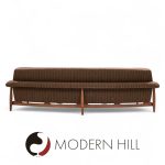 Johannes Andersen for Trensum Danish Teak Curved "tv" Sofa | Mid Century Modern Furniture - Mid Century Furniture Chicago Johannes Andersen for Trensum Danish Teak Curved "tv" Sofa