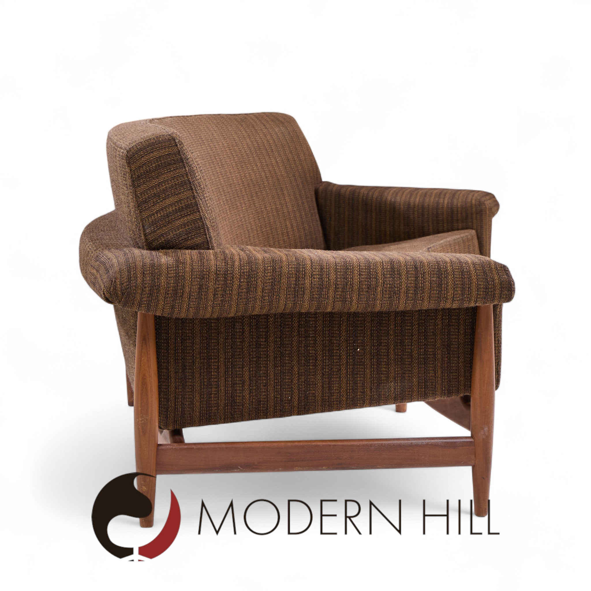 Johannes Andersen for Trensum Danish Teak Curved "tv" Sofa