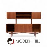 Knud Nielsen Mid Century Danish Teak Credenza and Hutch