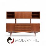Knud Nielsen Mid Century Danish Teak Credenza and Hutch