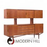 Knud Nielsen Mid Century Danish Teak Credenza and Hutch