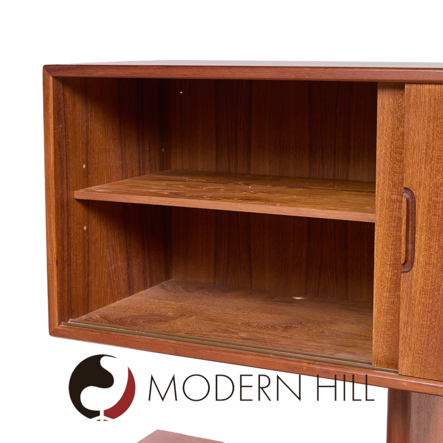 Knud Nielsen Mid Century Danish Teak Credenza and Hutch