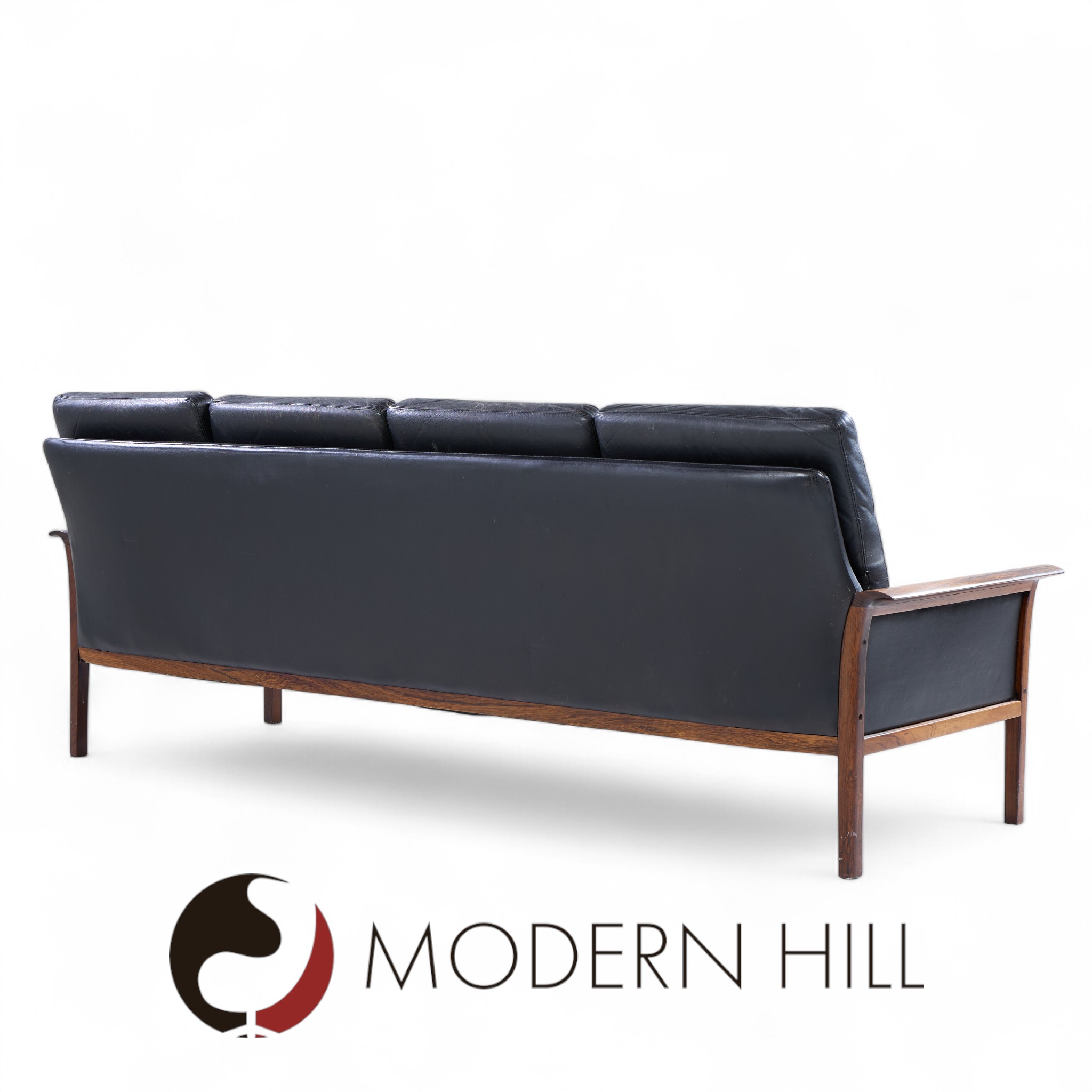 Knut Saeter for Vatne Møbler Mid Century Norwegian Rosewood and Leather Sofa - Pair