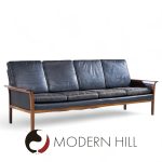 Knut Saeter for Vatne Møbler Mid Century Norwegian Rosewood and Leather Sofa - Pair | Mid Century Modern Furniture - Mid Century Furniture Chicago Knut Saeter for Vatne Møbler Mid Century Norwegian Rosewood and Leather Sofa - Pair