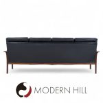Knut Saeter for Vatne Møbler Mid Century Norwegian Rosewood and Leather Sofa | Mid Century Modern Furniture - Mid Century Furniture Chicago Knut Saeter for Vatne Møbler Mid Century Norwegian Rosewood and Leather Sofa
