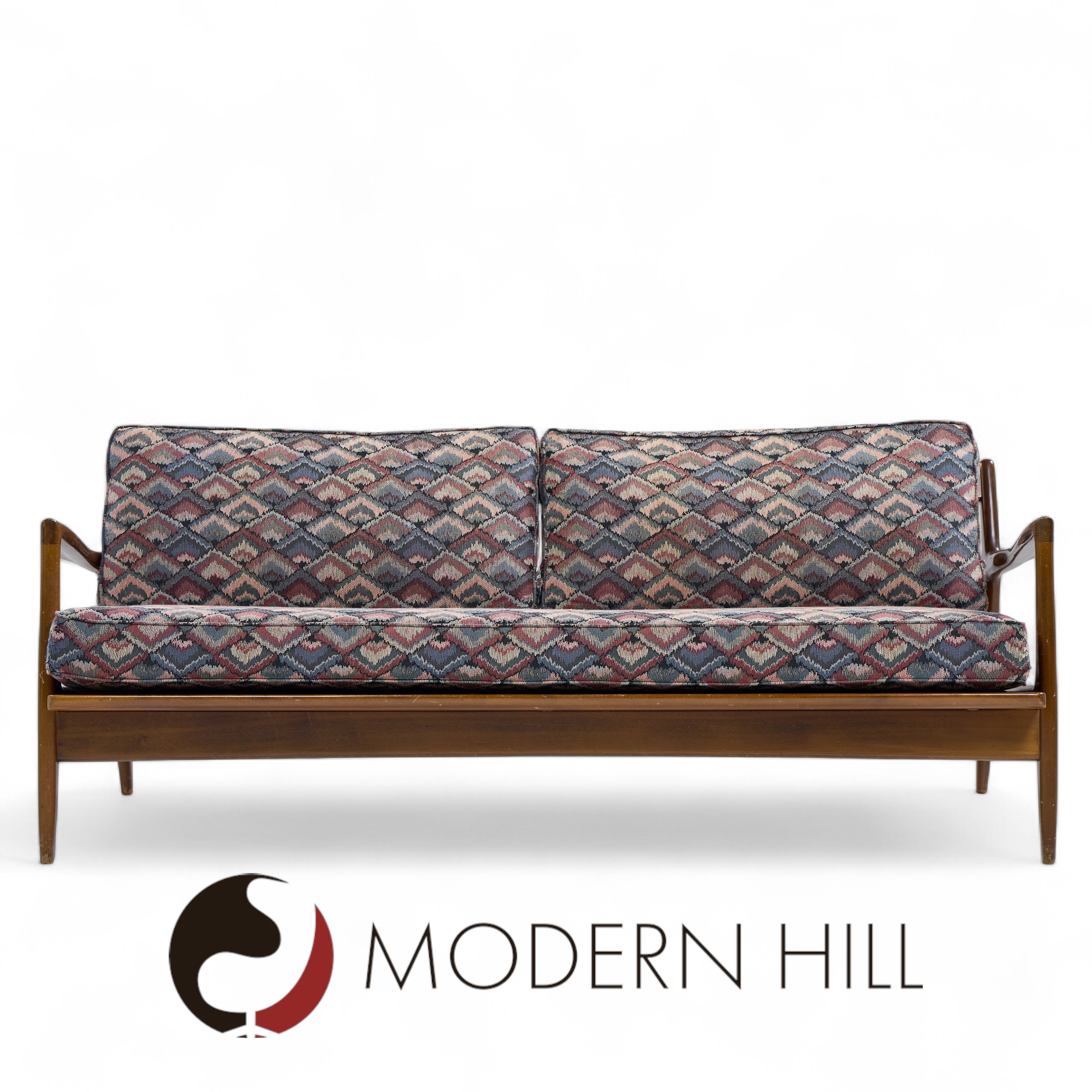 Kofod Larsen for Selig Mid Century Walnut Sofa