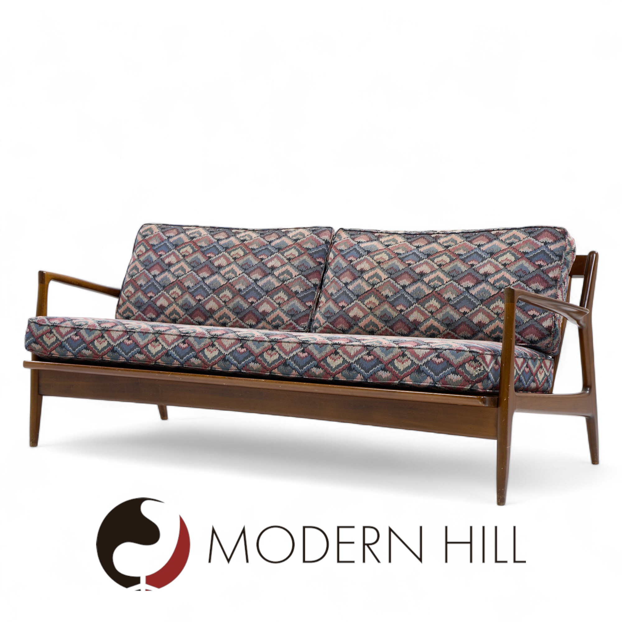 Kofod Larsen for Selig Mid Century Walnut Sofa