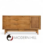 Lane Perception Mid Century Walnut Offset Credenza