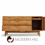 Lane Perception Mid Century Walnut Offset Credenza