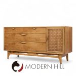 Lane Perception Mid Century Walnut Offset Credenza
