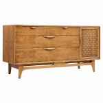 Lane Perception Mid Century Walnut Offset Credenza
