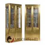 Mastercraft Mid Century Brass Vitrines Cabinet - Pair