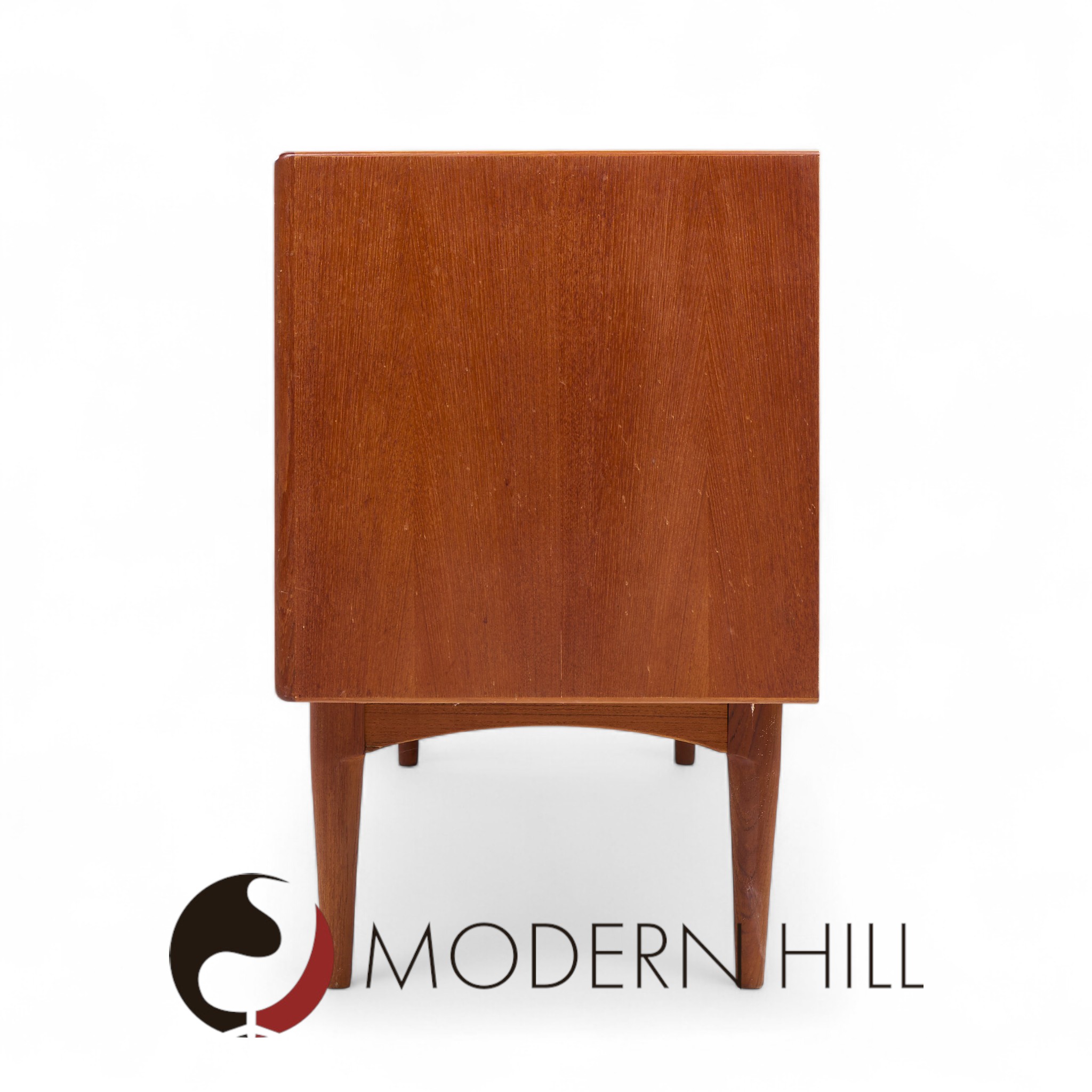 Mid Century Teak Tambour Buffet and Hutch