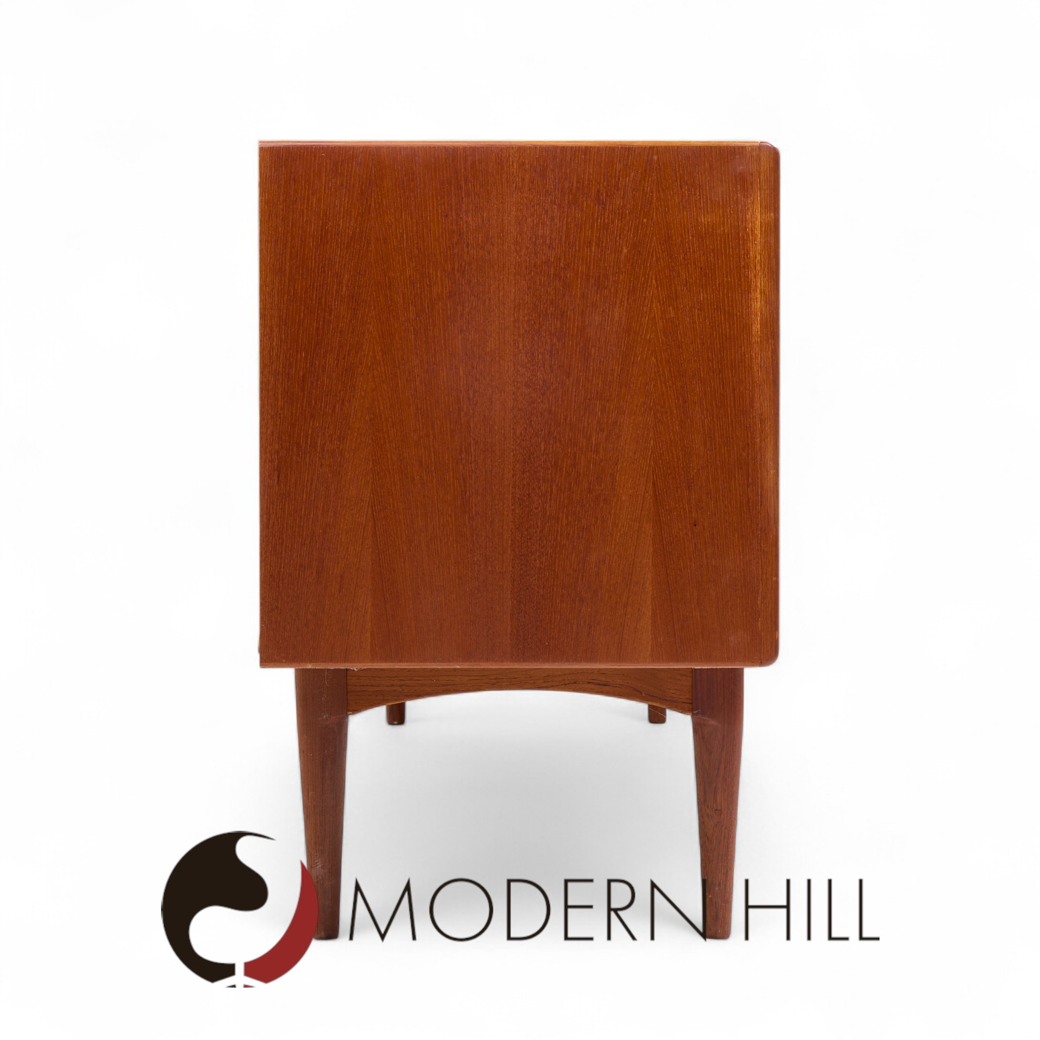 Mid Century Teak Tambour Buffet and Hutch