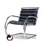 Mies Van Der Rohe for Knoll Mr Mid Century Black Leather Lounge Chairs - Pair | Mid Century Modern Furniture - Mid Century Furniture Chicago Mies Van Der Rohe for Knoll Mr Mid Century Black Leather Lounge Chairs - Pair