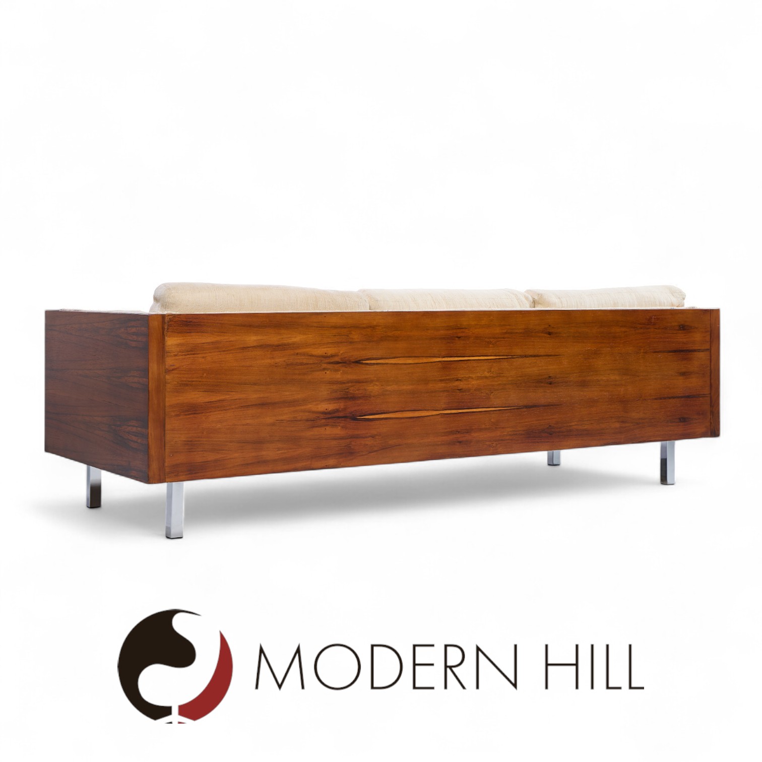 Milo Baughman Style Mid Century Rosewood Case Sofa