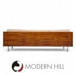 Milo Baughman Style Mid Century Rosewood Case Sofa