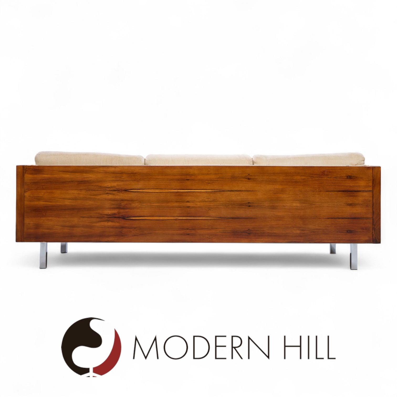 Milo Baughman Style Mid Century Rosewood Case Sofa