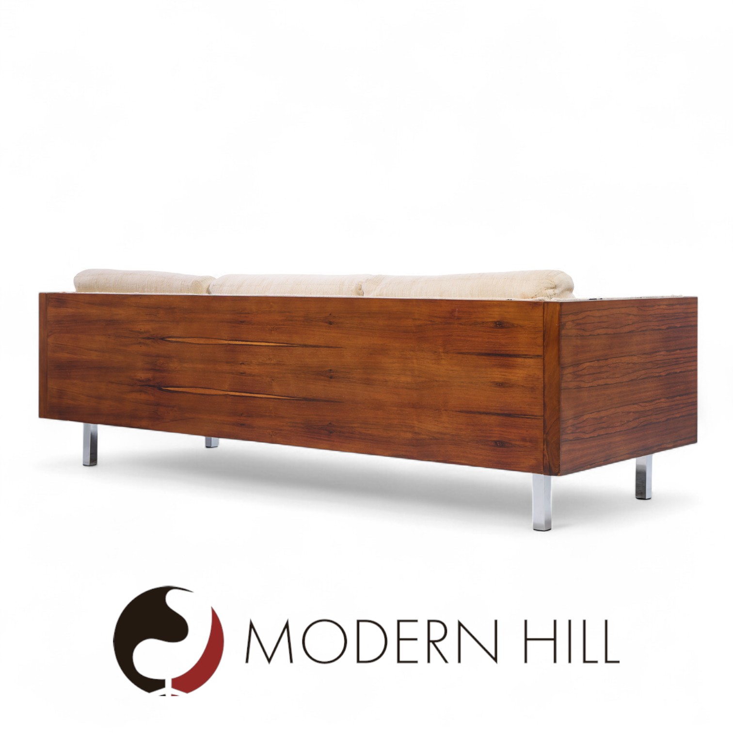 Milo Baughman Style Mid Century Rosewood Case Sofa