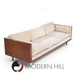 Milo Baughman Style Mid Century Rosewood Case Sofa