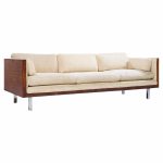 Milo Baughman Style Mid Century Rosewood Case Sofa