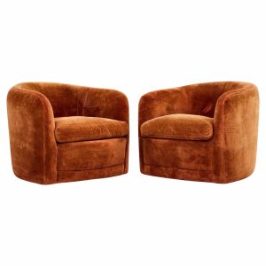 Milo Baughman for Thayer Coggin Mid Century Lounge Chairs - Pair