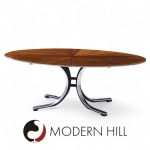 Osvaldo Borsani for Stow & Davis Mid Century Starburst Walnut and Steel Oval Dining Table | Mid Century Modern Furniture - Mid Century Furniture Chicago Osvaldo Borsani for Stow & Davis Mid Century Starburst Walnut and Steel Oval Dining Table