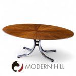 Osvaldo Borsani for Stow & Davis Mid Century Starburst Walnut and Steel Oval Dining Table | Mid Century Modern Furniture - Mid Century Furniture Chicago Osvaldo Borsani for Stow & Davis Mid Century Starburst Walnut and Steel Oval Dining Table