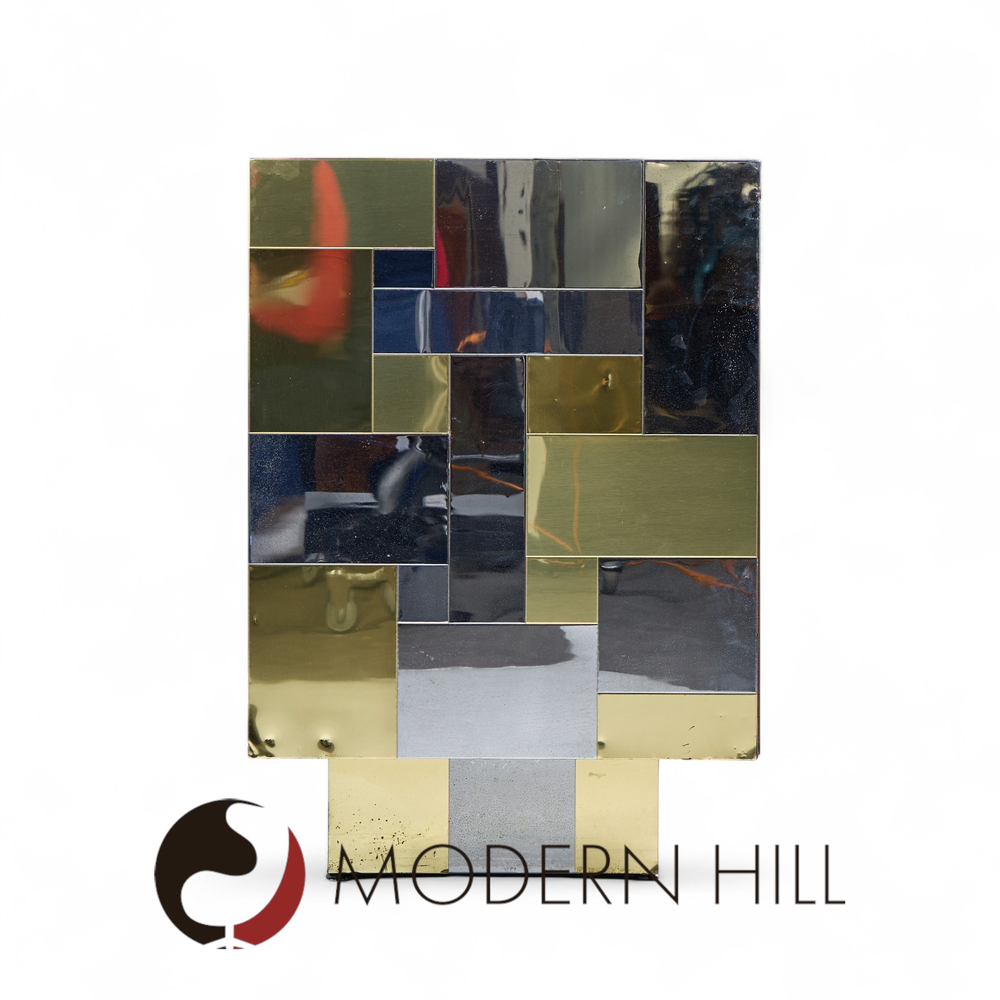 Paul Evans Cityscape Mid Century Chrome and Brass Cabinet Credenza