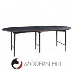 Paul Mccobb for Calvin mid Century Walnut and Brass Dining Table with 6 Leaves | Mid Century Modern Furniture - Mid Century Furniture Chicago Paul Mccobb for Calvin mid Century Walnut and Brass Dining Table with 6 Leaves