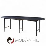 Paul Mccobb for Calvin mid Century Walnut and Brass Dining Table with 6 Leaves | Mid Century Modern Furniture - Mid Century Furniture Chicago Paul Mccobb for Calvin mid Century Walnut and Brass Dining Table with 6 Leaves