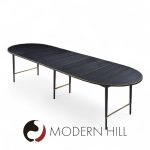 Paul Mccobb for Calvin mid Century Walnut and Brass Dining Table with 6 Leaves | Mid Century Modern Furniture - Mid Century Furniture Chicago Paul Mccobb for Calvin mid Century Walnut and Brass Dining Table with 6 Leaves