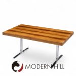 Poul Norreklit for Georg Petersens Mid Century Danish Rosewood and Chrome Hidden Leaf Expanding Dining Table