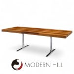 Poul Norreklit for Georg Petersens Mid Century Danish Rosewood and Chrome Hidden Leaf Expanding Dining Table