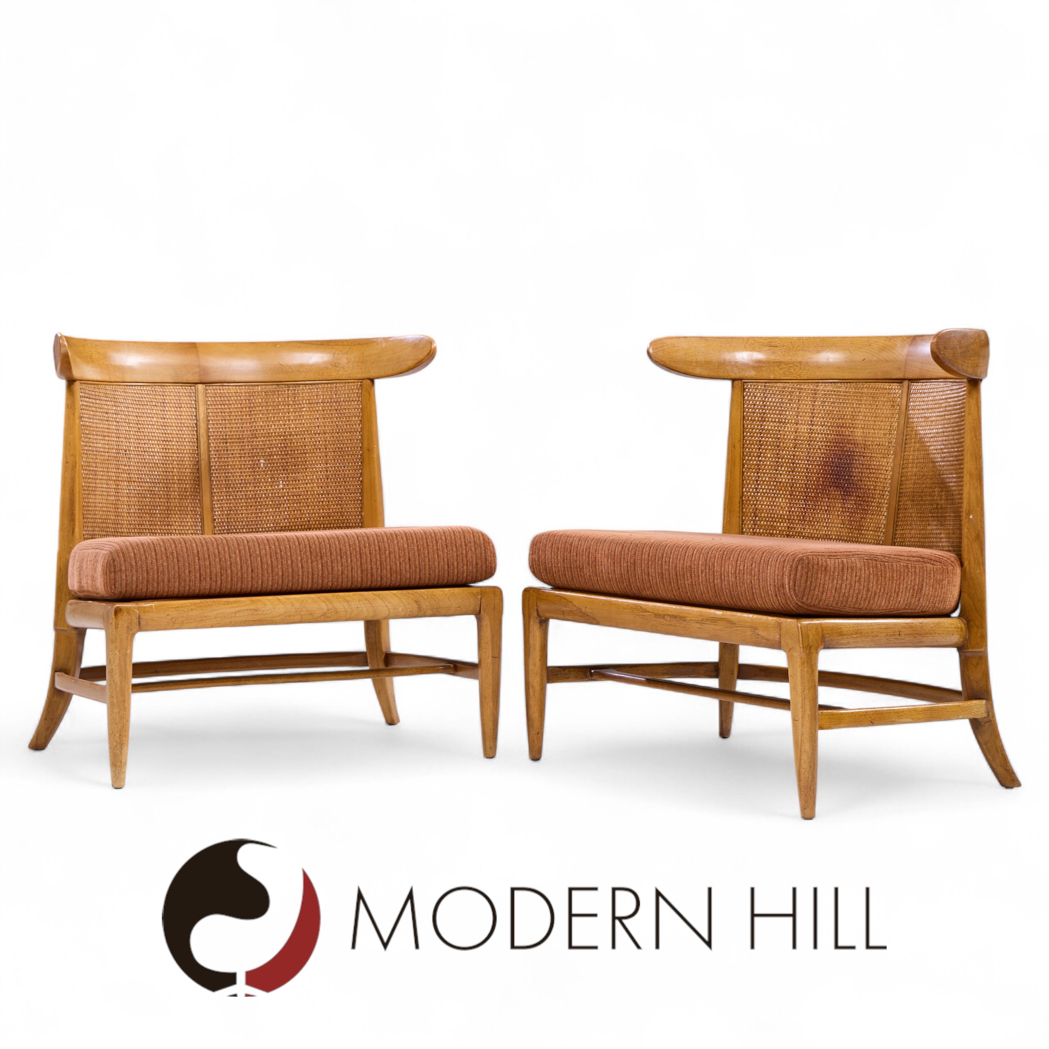Tomlinson Mid Century Slipper Chairs Pair