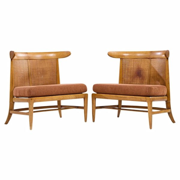 tomlinson mid century slipper chairs pair
