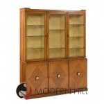 Tommi Parzinger for Charak Modern Mid Century Mahogany Breakfront China Cabinet | Mid Century Modern Furniture - Mid Century Furniture Chicago Tommi Parzinger for Charak Modern Mid Century Mahogany Breakfront China Cabinet