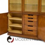 Tommi Parzinger for Charak Modern Mid Century Mahogany Breakfront China Cabinet | Mid Century Modern Furniture - Mid Century Furniture Chicago Tommi Parzinger for Charak Modern Mid Century Mahogany Breakfront China Cabinet