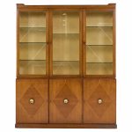 Tommi Parzinger for Charak Modern Mid Century Mahogany Breakfront China Cabinet | Mid Century Modern Furniture - Mid Century Furniture Chicago Tommi Parzinger for Charak Modern Mid Century Mahogany Breakfront China Cabinet