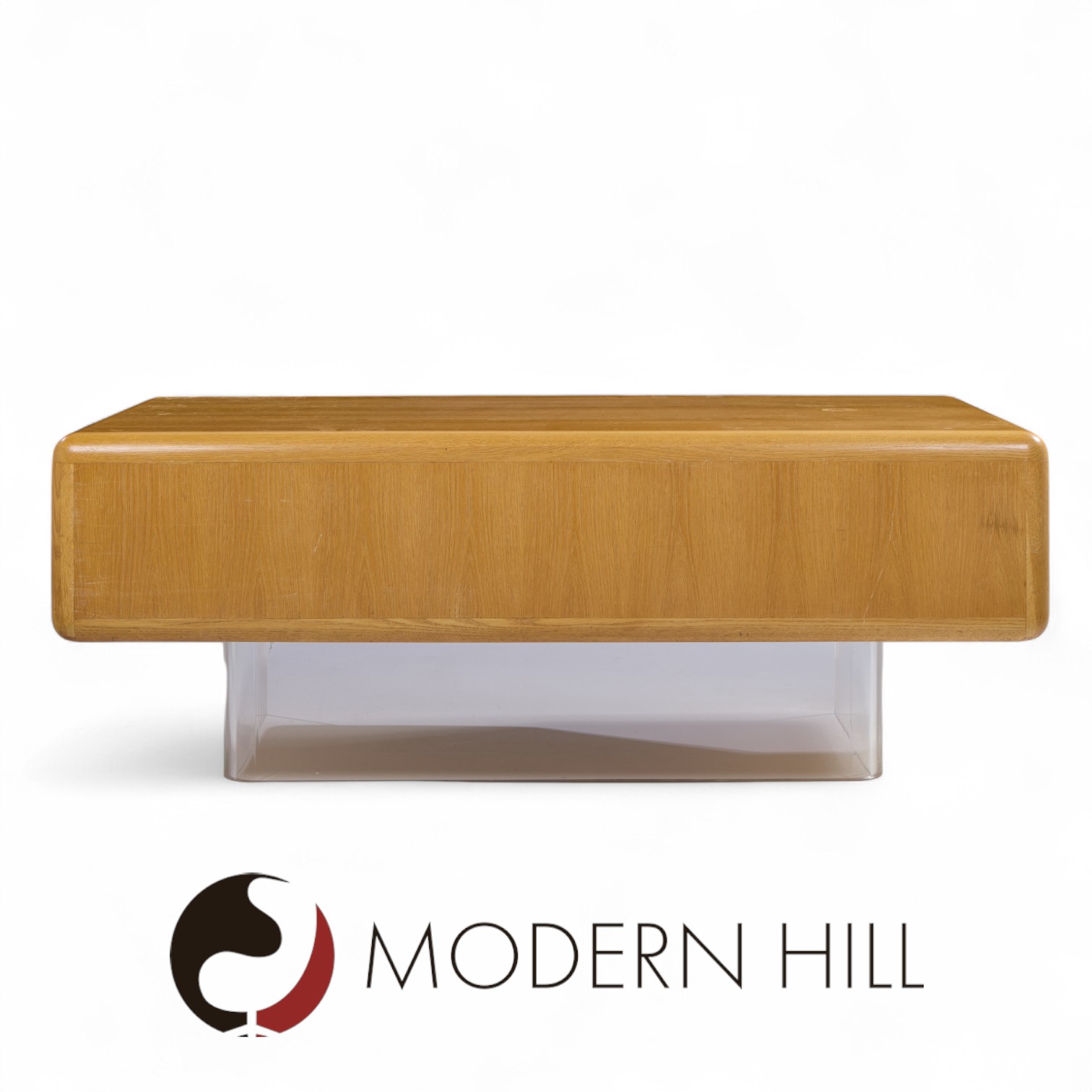 Vladimir Kagan Style Gianni Walnut and Lucite Executive Desk