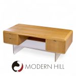 Vladimir Kagan Style Gianni Walnut and Lucite Executive Desk | Mid Century Modern Furniture - Mid Century Furniture Chicago Vladimir Kagan Style Gianni Walnut and Lucite Executive Desk