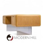 Vladimir Kagan Style Gianni Walnut and Lucite Executive Desk | Mid Century Modern Furniture - Mid Century Furniture Chicago Vladimir Kagan Style Gianni Walnut and Lucite Executive Desk