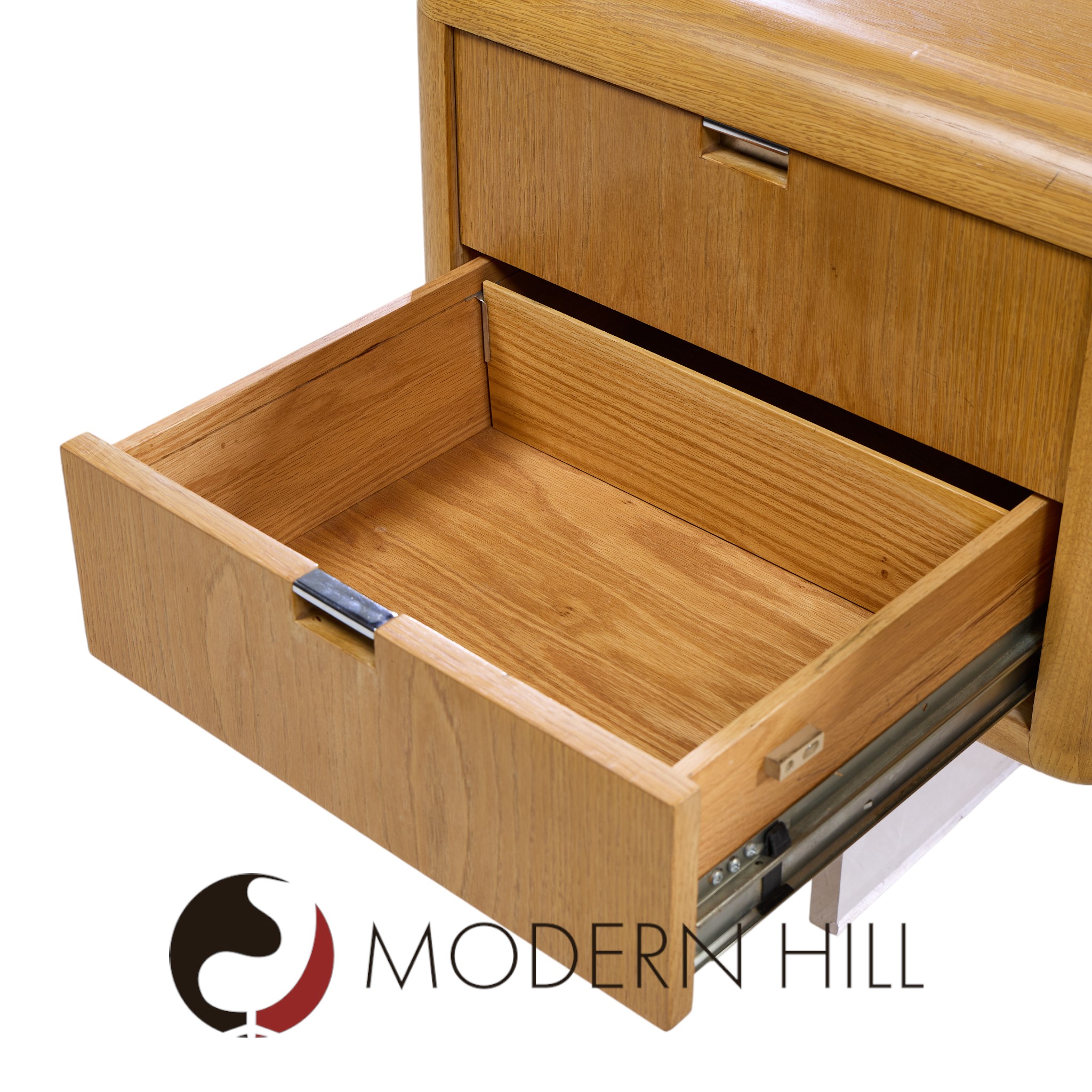 Vladimir Kagan Style Gianni Walnut and Lucite Executive Desk