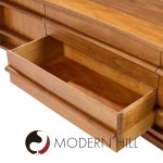 Young Manufacturing Mid Century Walnut Curved Credenza and Hutch | Mid Century Modern Furniture - Mid Century Furniture Chicago Young Manufacturing Mid Century Walnut Curved Credenza and Hutch