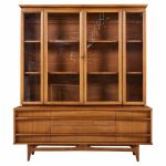 Young Manufacturing Mid Century Walnut Curved Credenza and Hutch | Mid Century Modern Furniture - Mid Century Furniture Chicago Young Manufacturing Mid Century Walnut Curved Credenza and Hutch