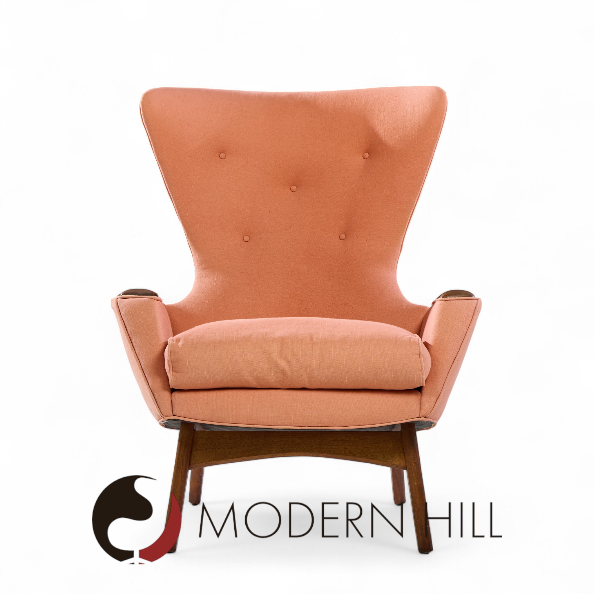 Adrian Pearsall for Craft Associates 2231-c Mid Century Walnut Wing High Back Chair